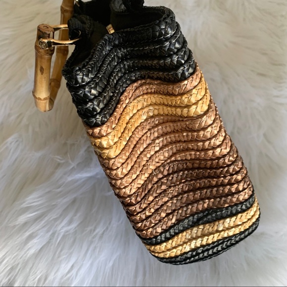 Sonoma Rattan Bamboo Handle Purse - Picture 6 of 16